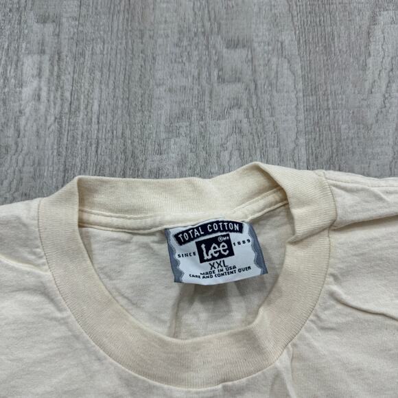 Vintage EL Club Espanol Shirt Men's 2XL XXL Cream 90s USA Made 1996 Graphic - Picture 4 of 7